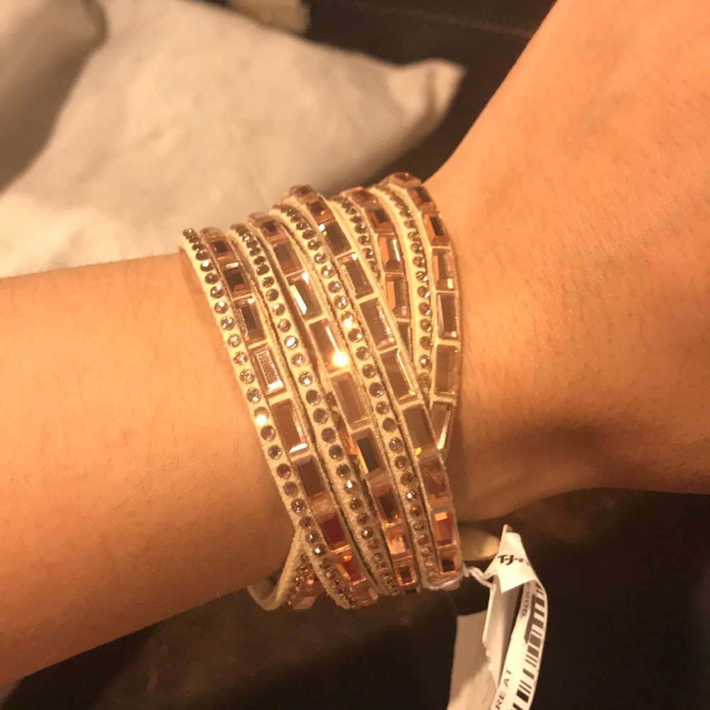 NWT Dune & Willow Suede and Crystal Wrap Bracelet